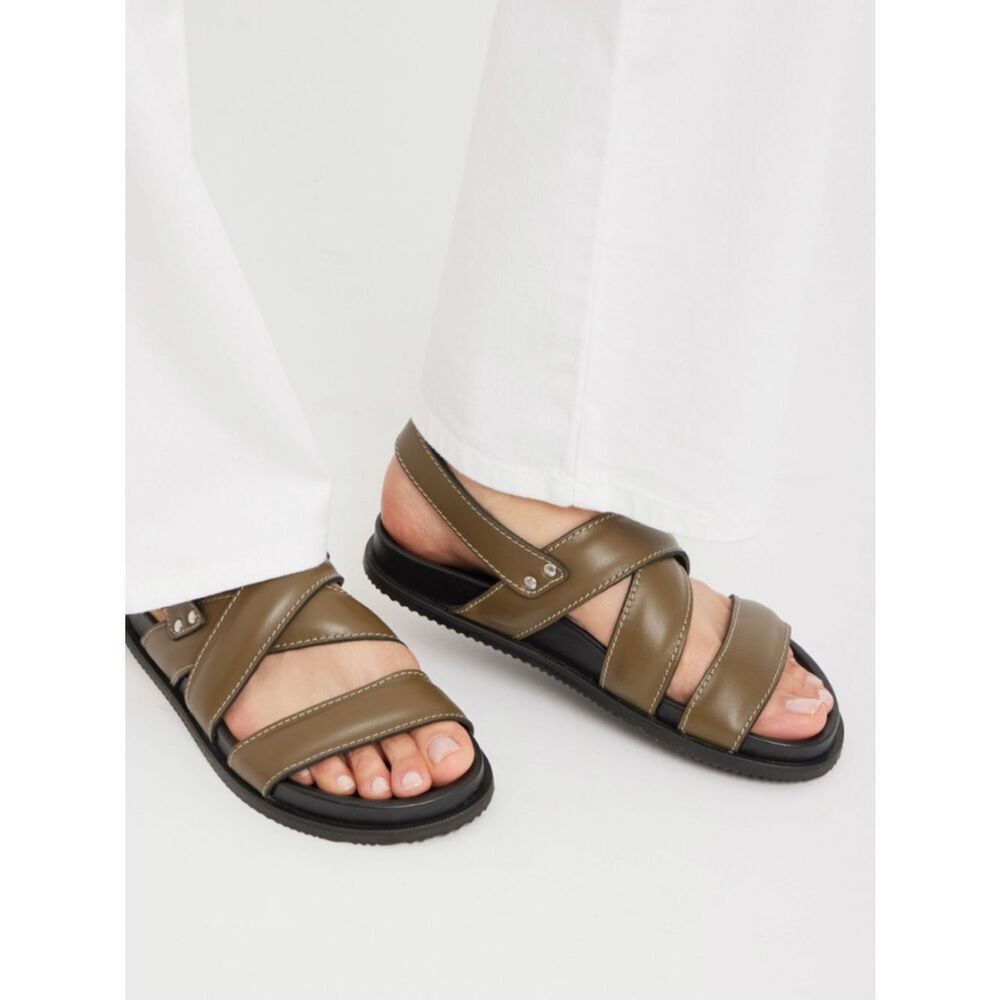 Agnès b. Yeli sandals in green leather 39